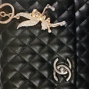 Gold Tone Fairy Handbag Backback,Luggage Charm,Key Chain Zipper Pull